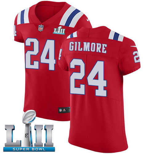 Nike Patriots #24 Stephon Gilmore Red Alternate Super Bowl LII Men's Stitched NFL Vapor Untouchable Elite Jersey